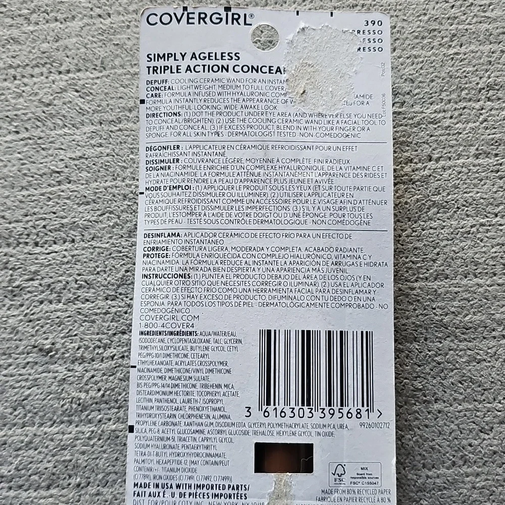 COVERGIRL Simply Ageless Concealer in Espresso Color 390 Espresso #6